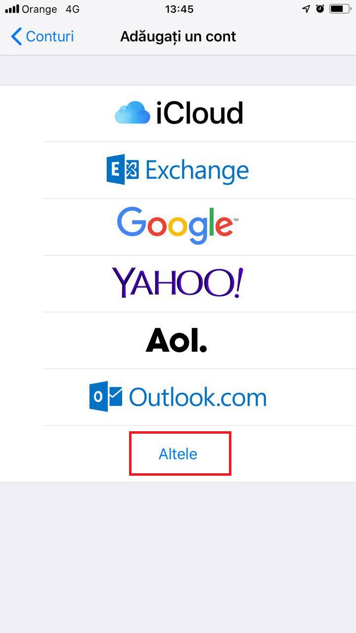 Ghid pentru configurare a clientului poștal Mail pentru iPhone