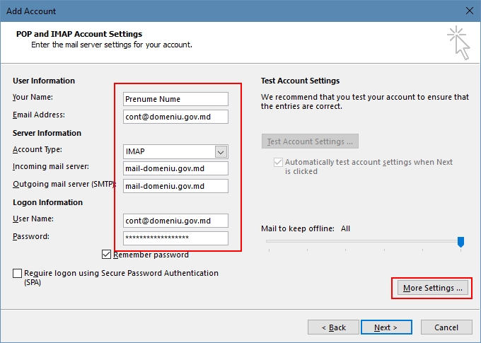 Cum pot configura clientul poștal Outlook 2010, 2013, 2016?