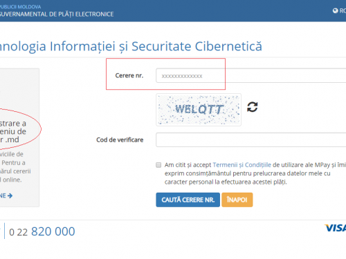 Serviciile de înregistrare a numelor de domeniu pot fi achitate și prin intermediul Serviciului Guvernamental de Plăți Electronice „MPay”