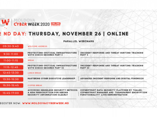 "Moldova Cyber Week 2020" – webinare practice pentru consolidarea măsurilor de răspuns la incidentele de securitate cibernetică pe timp de pandemie. Participă și tu!