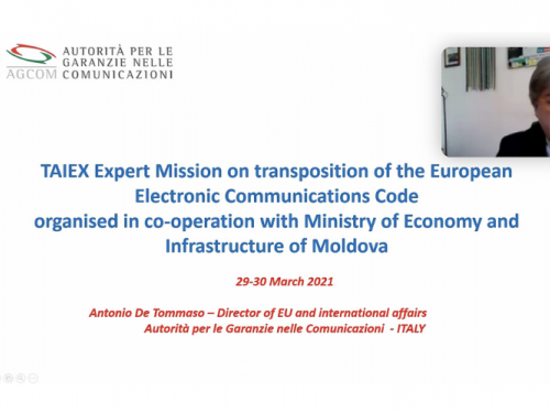STISC a participat în cadrul workshop-ului online dedicat transpunerii Codului european al comunicațiilor electronice, organizat de Comisia Europeană DG de Vecinătate și Negocieri de Extindere în cadrul instrumentului TAIEX în colaborare cu Ministerul Economiei și Infrastructurii Republicii Moldova.