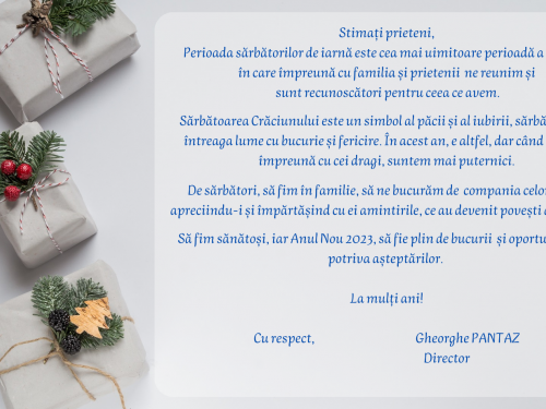 Mesajul directorului STISC cu ocazia sărbătorilor de iarnă - 2023