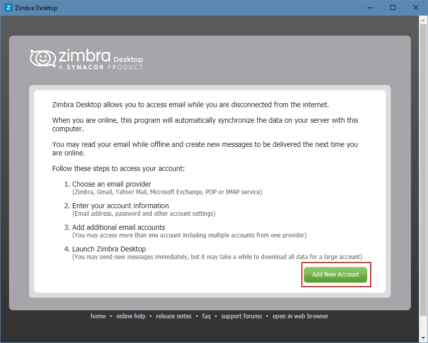 Cum pot configura clientul poștal Zimbra Desktop?